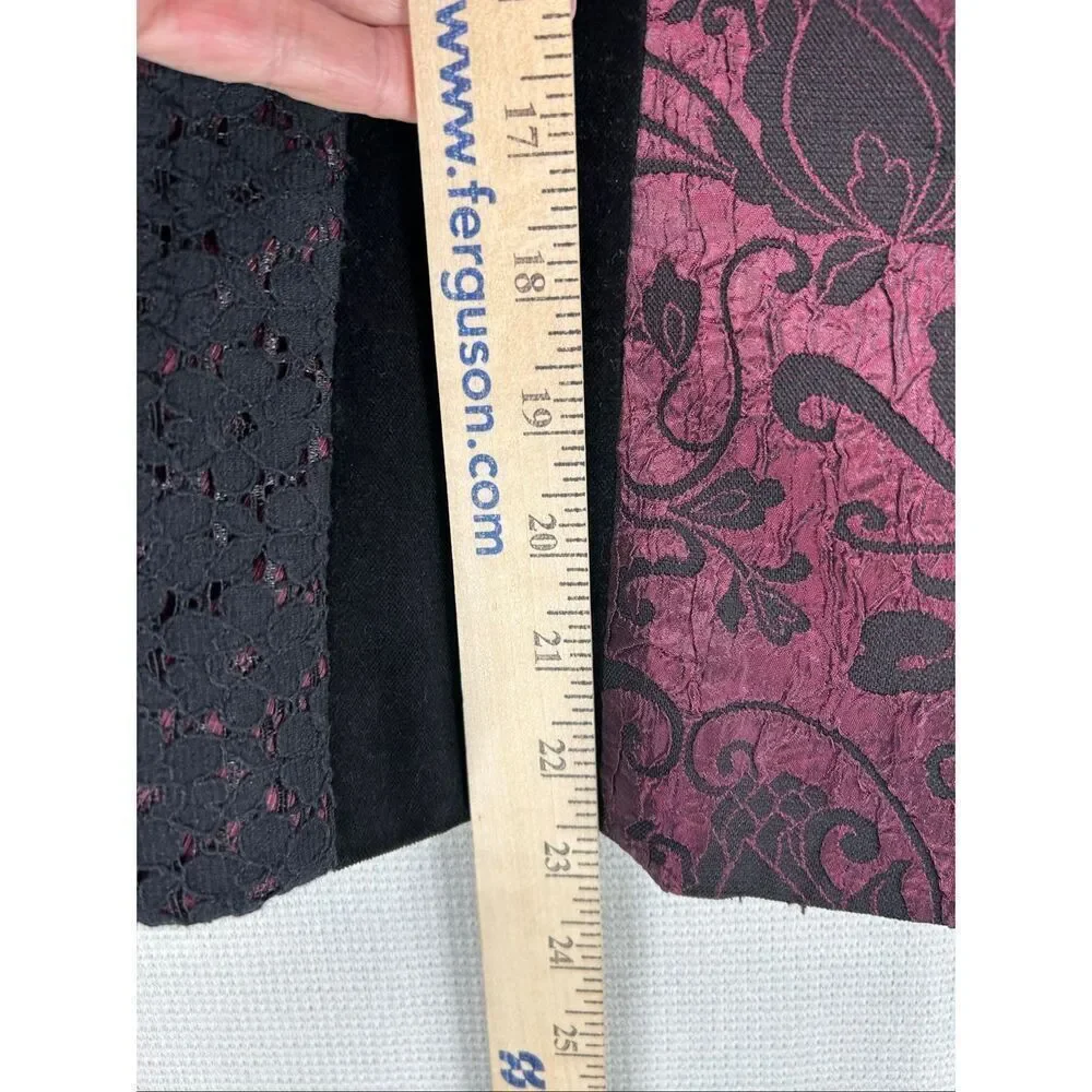 D studio Gothic Velvet Blazer Size 8 Black & Burgundy Y2K Victorian Jacket - Picture 6 of 15